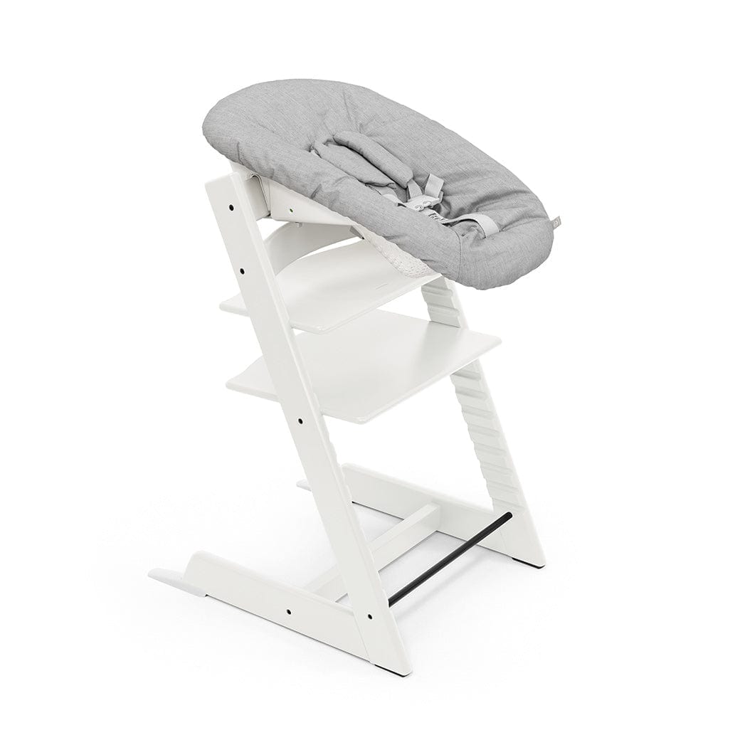 Stokke Tripp Trapp Newborn Set - Adjustable Baby High Chair with Safety Harness & Tray - White - Perfect for Nursery, Kitchen & Family Dining