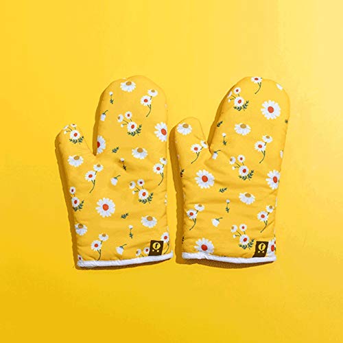 Heat Resistant Microwave Oven Gloves - High Temperature Anti-Scald Kitchen Gloves with Thick Cotton Lining & Stylish Prints - Perfect for Baking, Grilling, Cooking and Handling Hot Dishes Safely