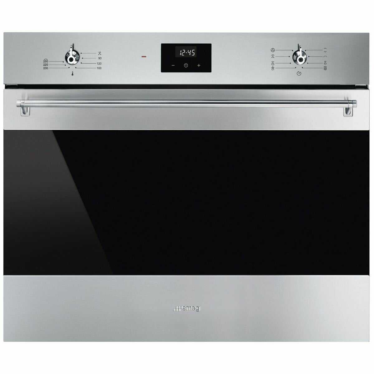 Smeg 70cm Classic Built-In Oven with Analog Clock - Stainless Steel SFA7300TX | Perfect for Modern Kitchens, Baking, Roasting & Family Cooking