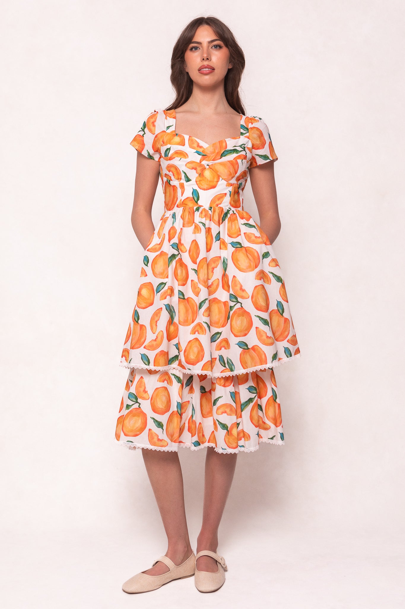 Marie Dress in Citrus - Floral Summer Dress for Women, Perfect for Beach Vacations, Garden Parties & Casual Outings