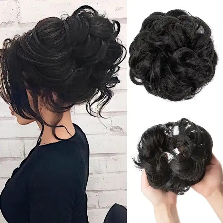 MoonEyes 1 PCS Hair Bun Juda for Women & Girls - Black Hair Donut for Perfect Bun Hairstyles | Great for School, Work, Parties & Everyday Use