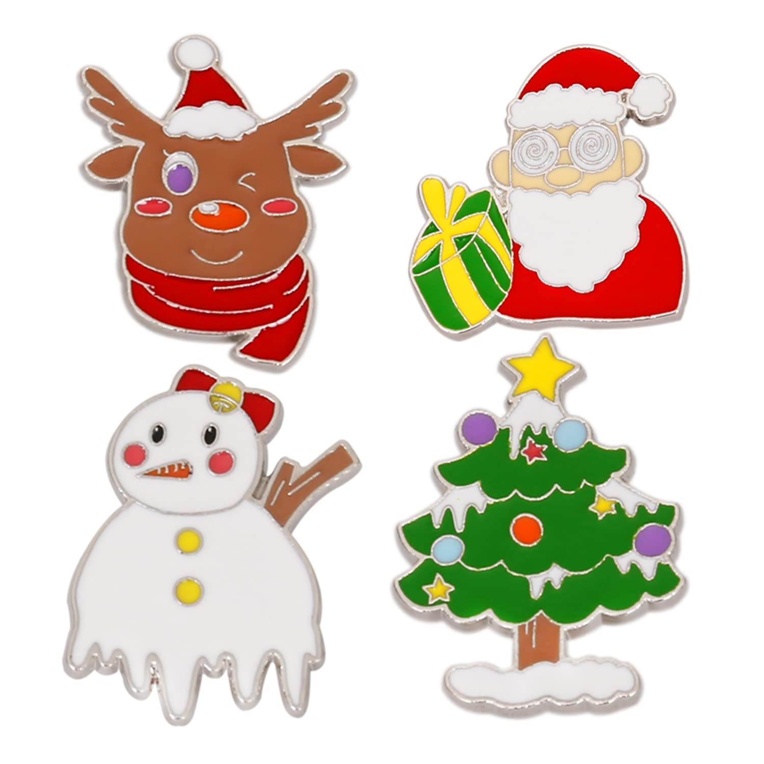 SSOPRN 4-Piece LGBTQ Pride Button Pins Set - Gay Pride Accessories for Clothing, Backpacks & Hats - Christmas Tree & Snowman Brooches - Perfect Gifts for Friends, Women & Men - Great for Pride Parades, Festivals & Everyday Wear