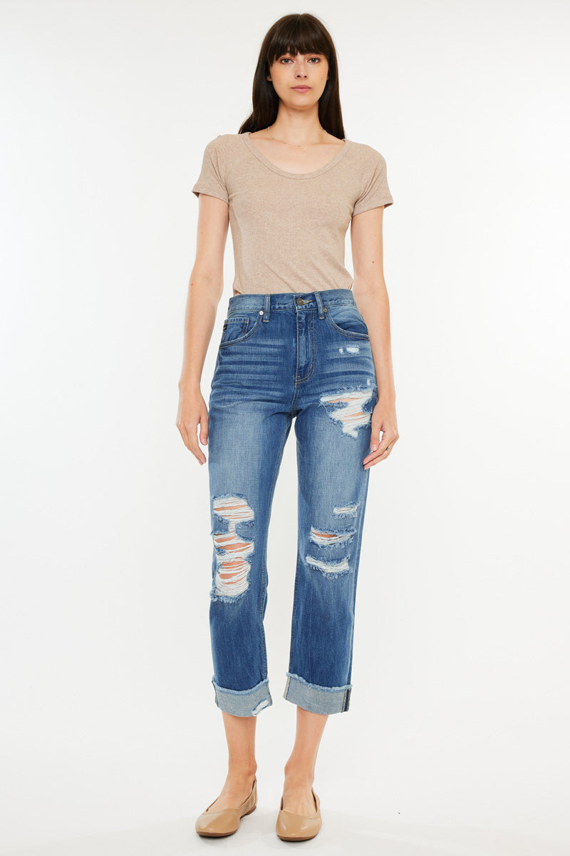 Eloise Essentials High Rise Straight Leg Jeans for Women - Stretchy Denim Pants with Comfortable Fit - Perfect for Casual Wear, Office & Everyday Outfits