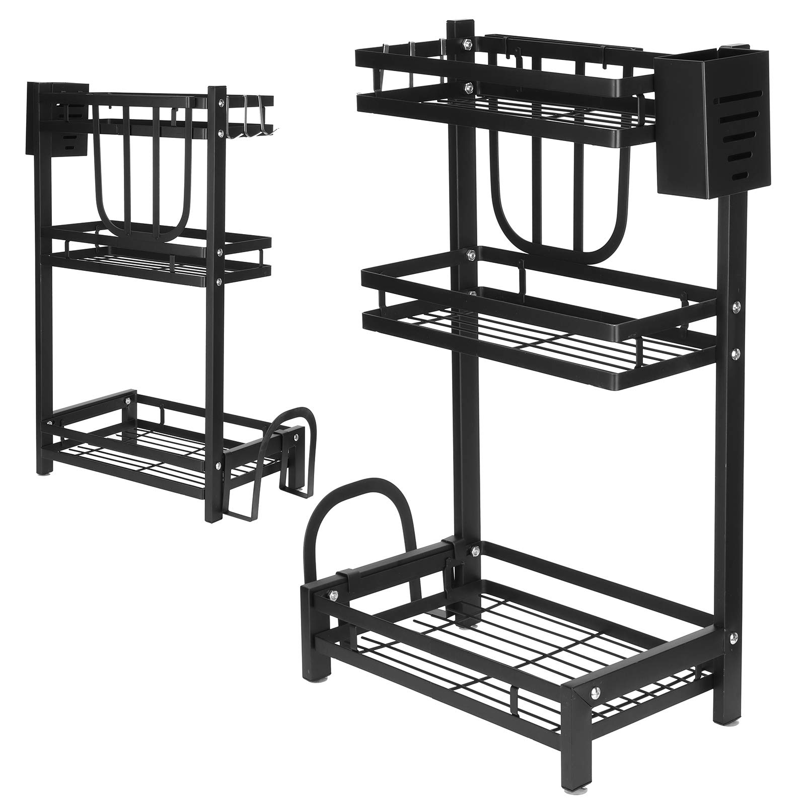 Stainless Steel Kitchen Baker Rack - Adjustable Storage Shelving Unit for Spice Bottles & Kitchen Supplies Organizer, 15.7 x 8.7 x 23.6 in - Perfect for Pantry, Countertop & Small Space Organization