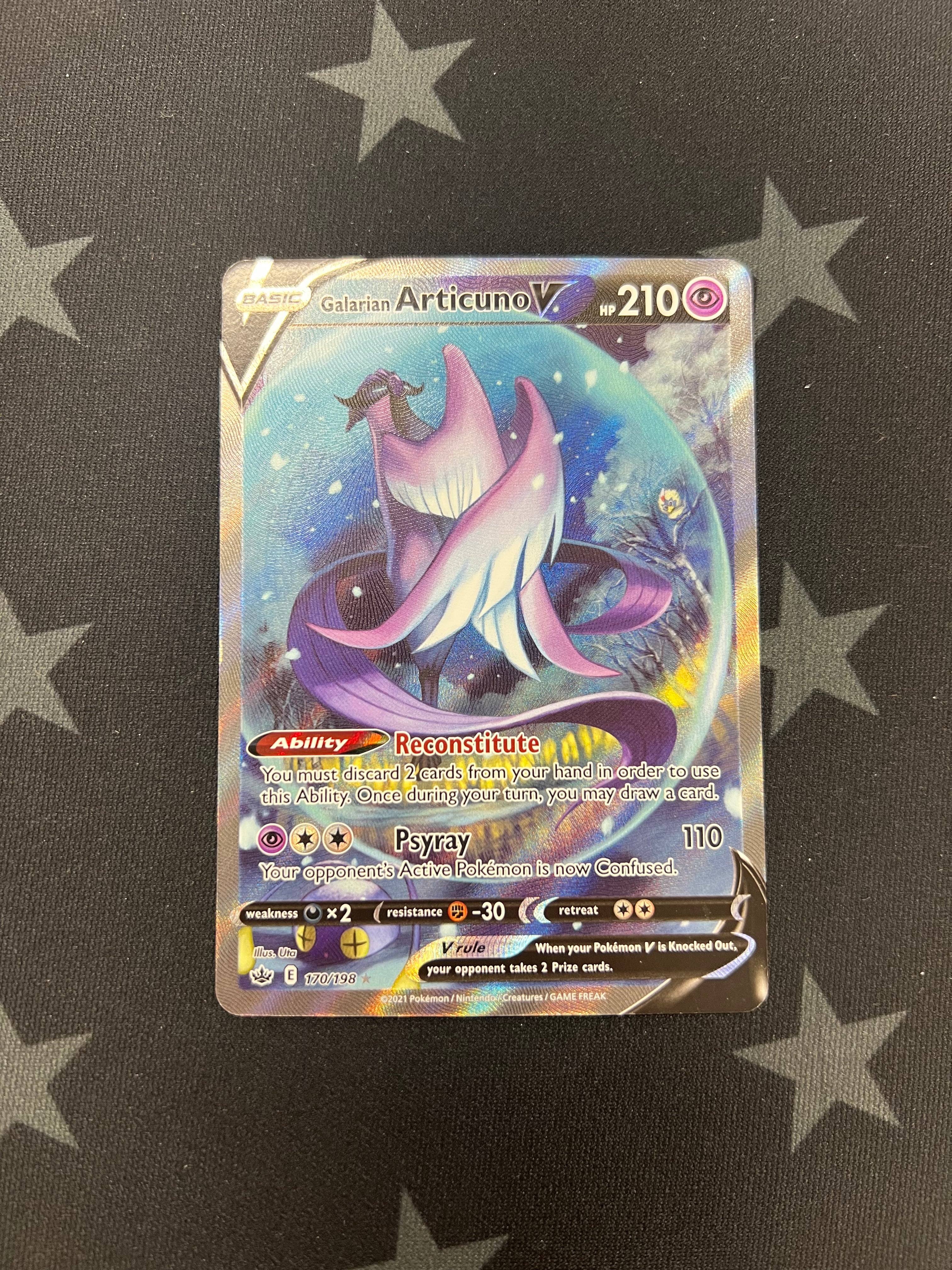 2021 Pokemon Galarian Articuno V 170/198 Chilling Reign Alternate Full Art Trading Card - Perfect for Collectors, Battles & Display