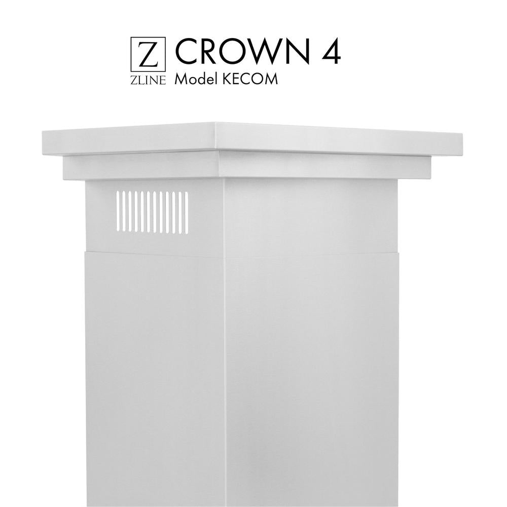 ZLINE CM4 KECOM 30-inch Stainless Steel Wall Mount Range Hood with Crown Molding - Professional Kitchen Ventilation for Gas Stoves & Cooktops - Perfect for Modern Home Kitchens & Restaurant Style Cooking