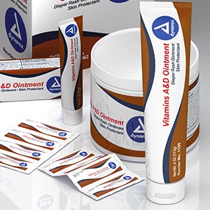 Dynarex 1150 Vitamin A&D Ointment - 5 Gram Foil Packs (Pack of 144) - Skin Protectant & Moisturizer for Dry, Cracked Skin - First Aid & Daily Care Solution