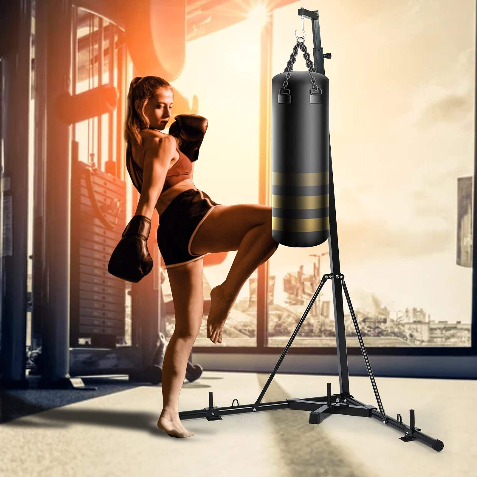 Heavy Duty Free Standing Punching Bag Stand for Boxing, Kickboxing & MMA Training - Supports Heavy Punching Bags for Adults & Youth - Perfect for Home Gym, Garage Workouts & Martial Arts Practice