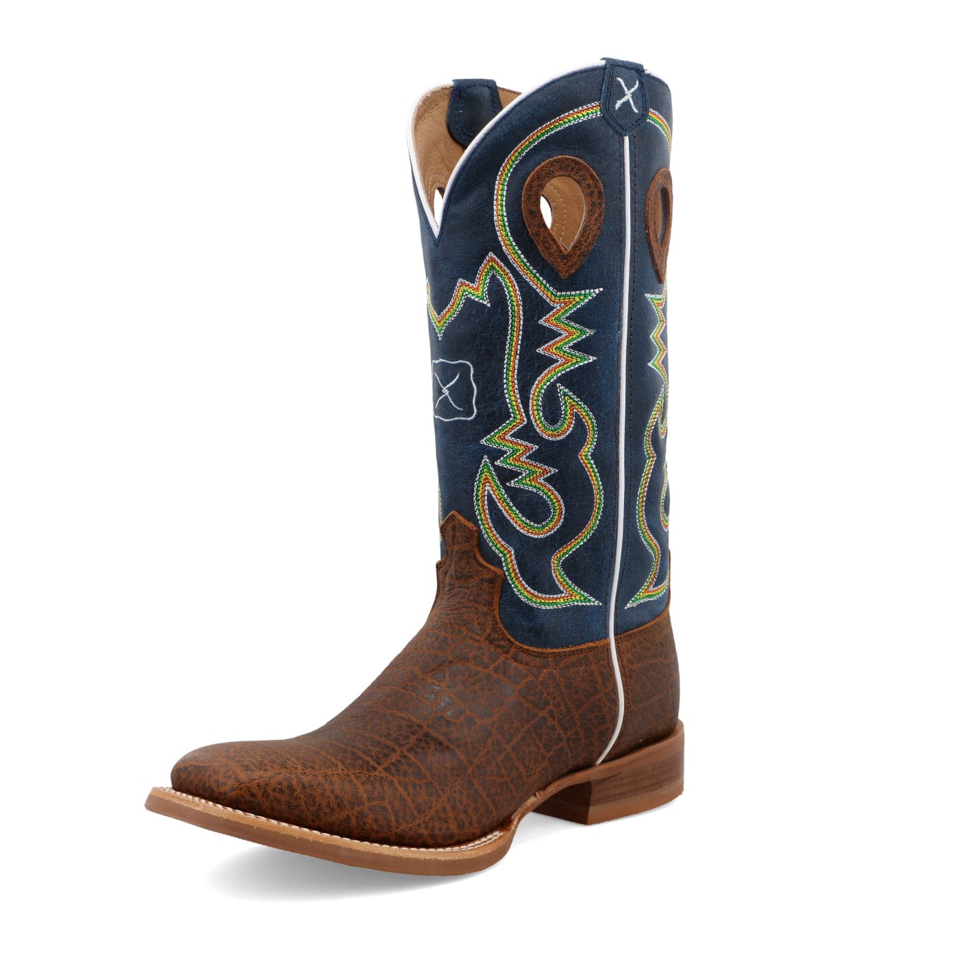 Twisted X Men's Cog/Blue Ruff Stock Boot - Durable Western Cowboy Boots for Riding, Work & Outdoor Activities