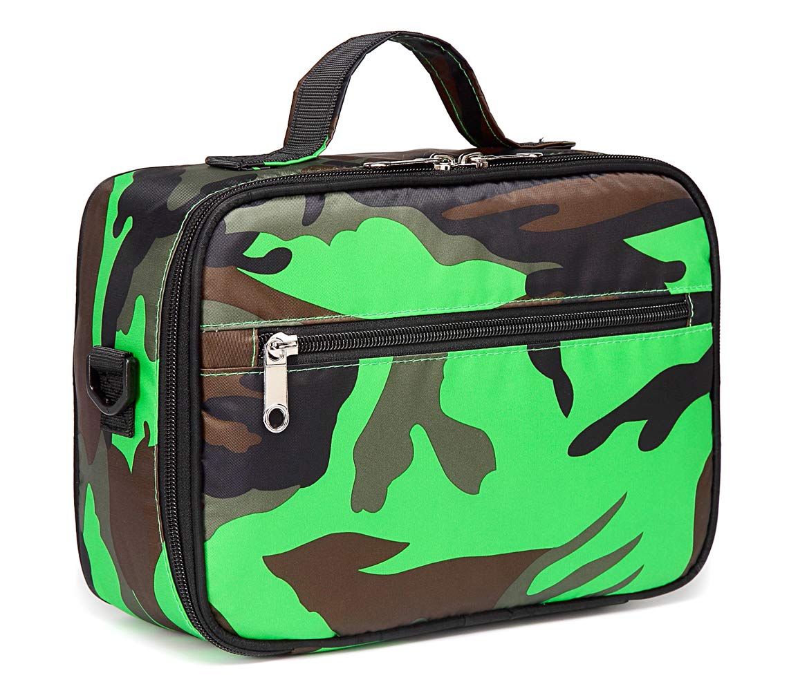 BLUEFAIRY Insulated Lunch Box for Boys & Kids - Black Green | Leak-Proof School Lunch Bag for Elementary, Middle School & Kindergarten | Perfect for Daycare, Picnics & Outdoor Activities