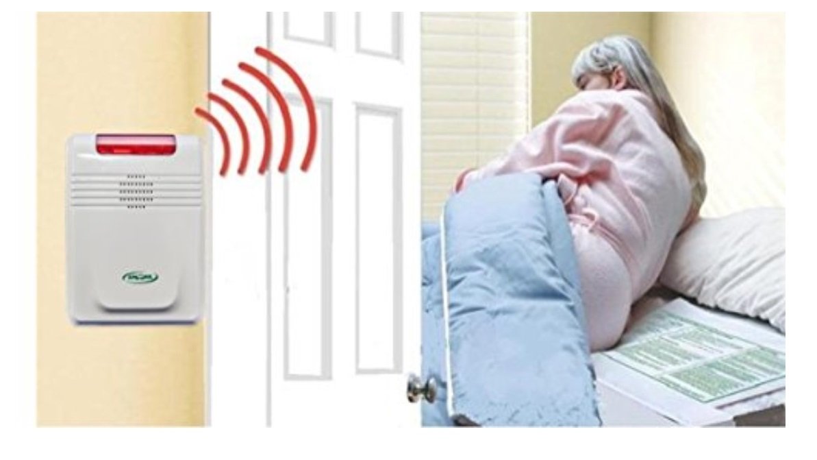 Smart Caregiver Cordless Bed Alarm with Kerr Medical Cleansing Wipes - Wireless Patient Safety Monitor for Elderly Care, Incontinence Protection & Hospital Use