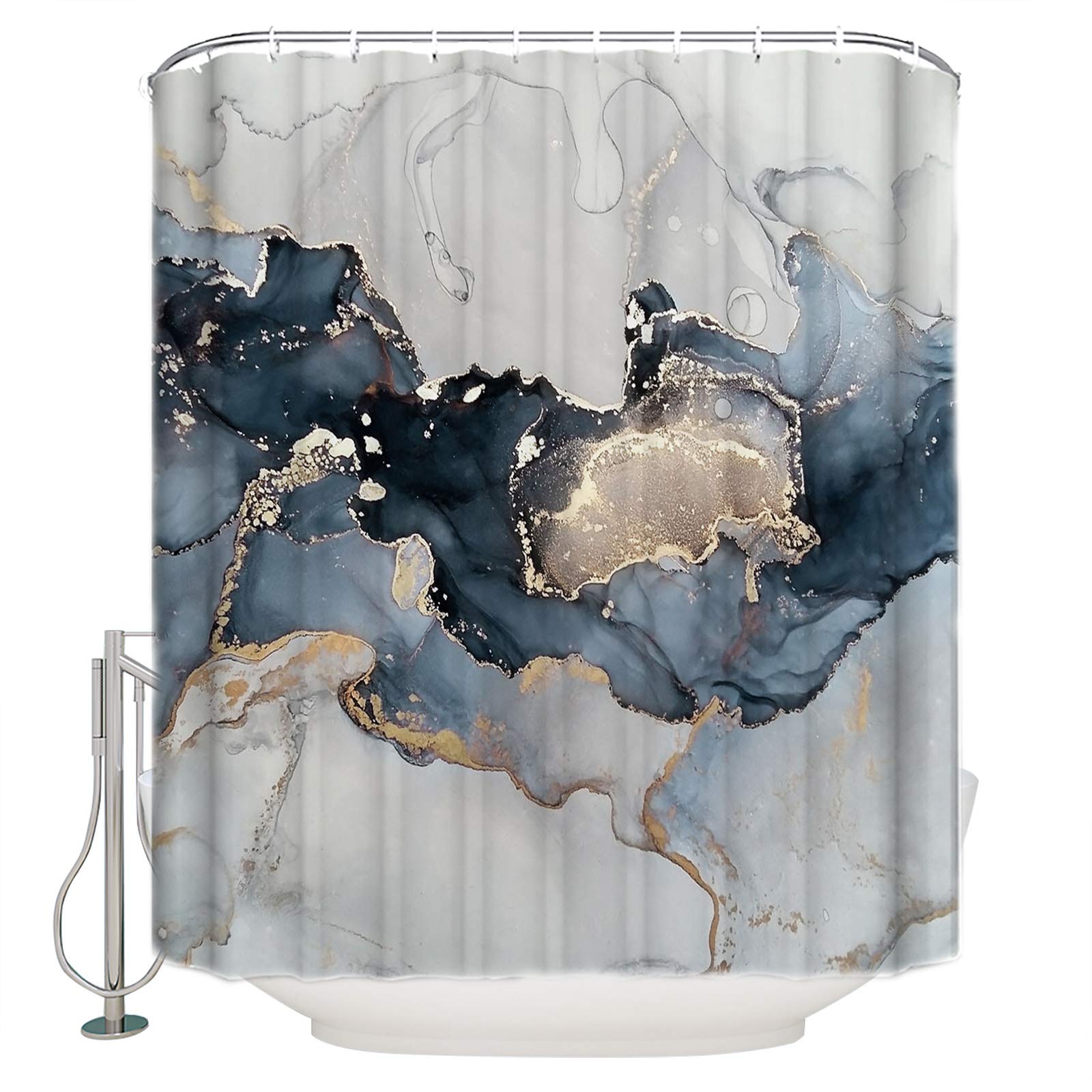 Luxury Marble Shower Curtain - Waterproof Bathroom Decor for Modern Homes