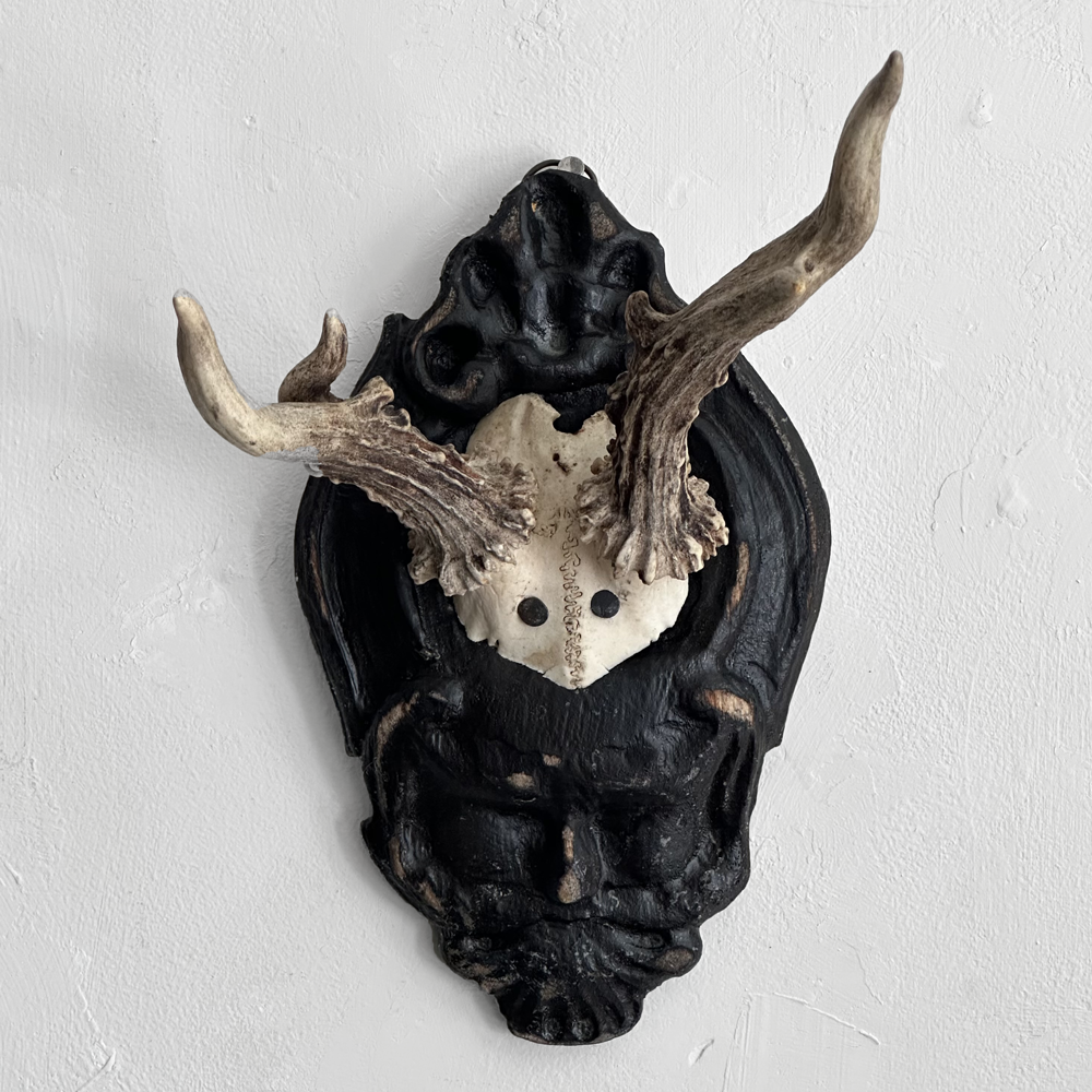 Black Forest Antlers on Carved Wood Plaque - Handcrafted Deer Antler Decor for Hunting Lodge, Cabin & Rustic Home Decor - Perfect for Wall Display in Living Room, Study or Man Cave