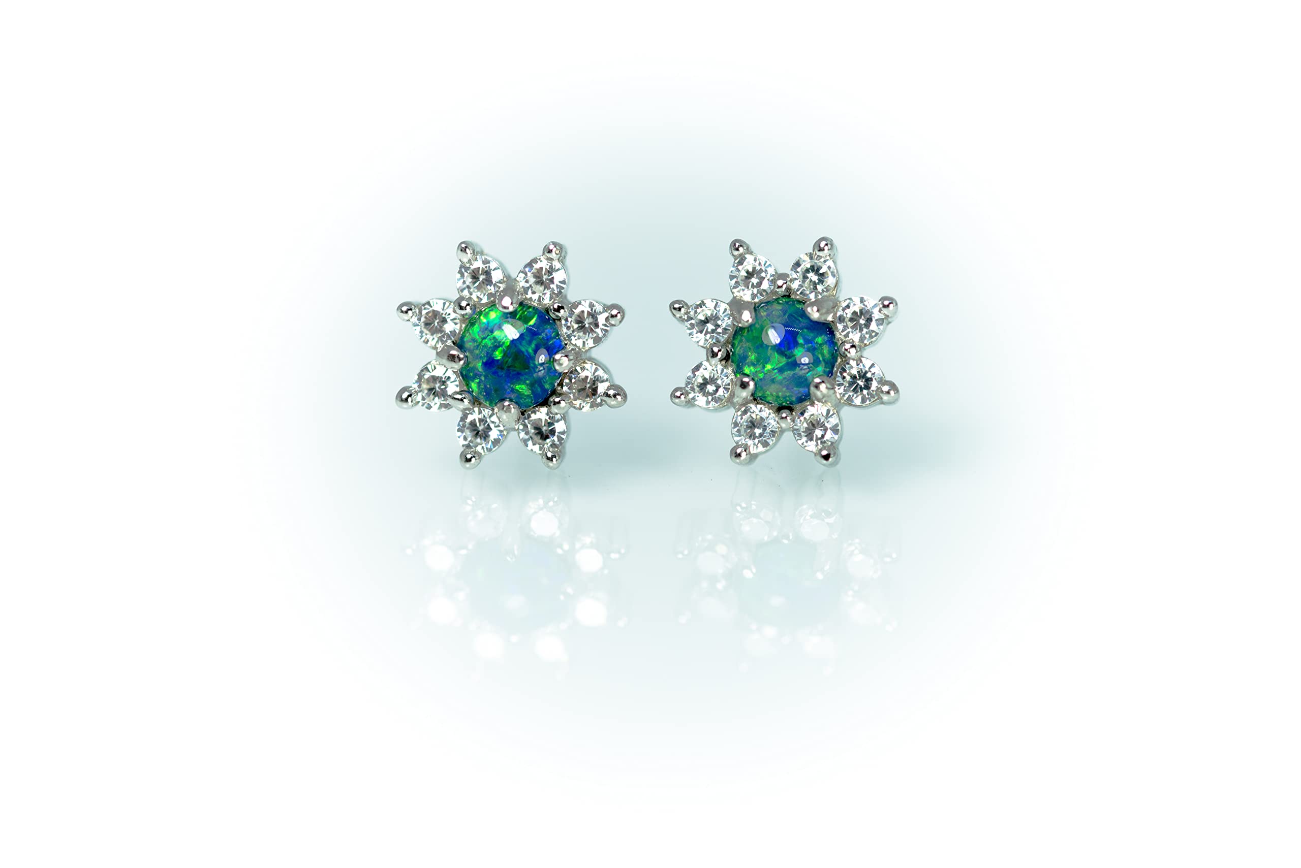 Australian Triplet Opal Earrings - Dainty White or Yellow Gold Plated Sterling Silver Jewelry for Women | Perfect for Weddings, Parties & Special Occasions