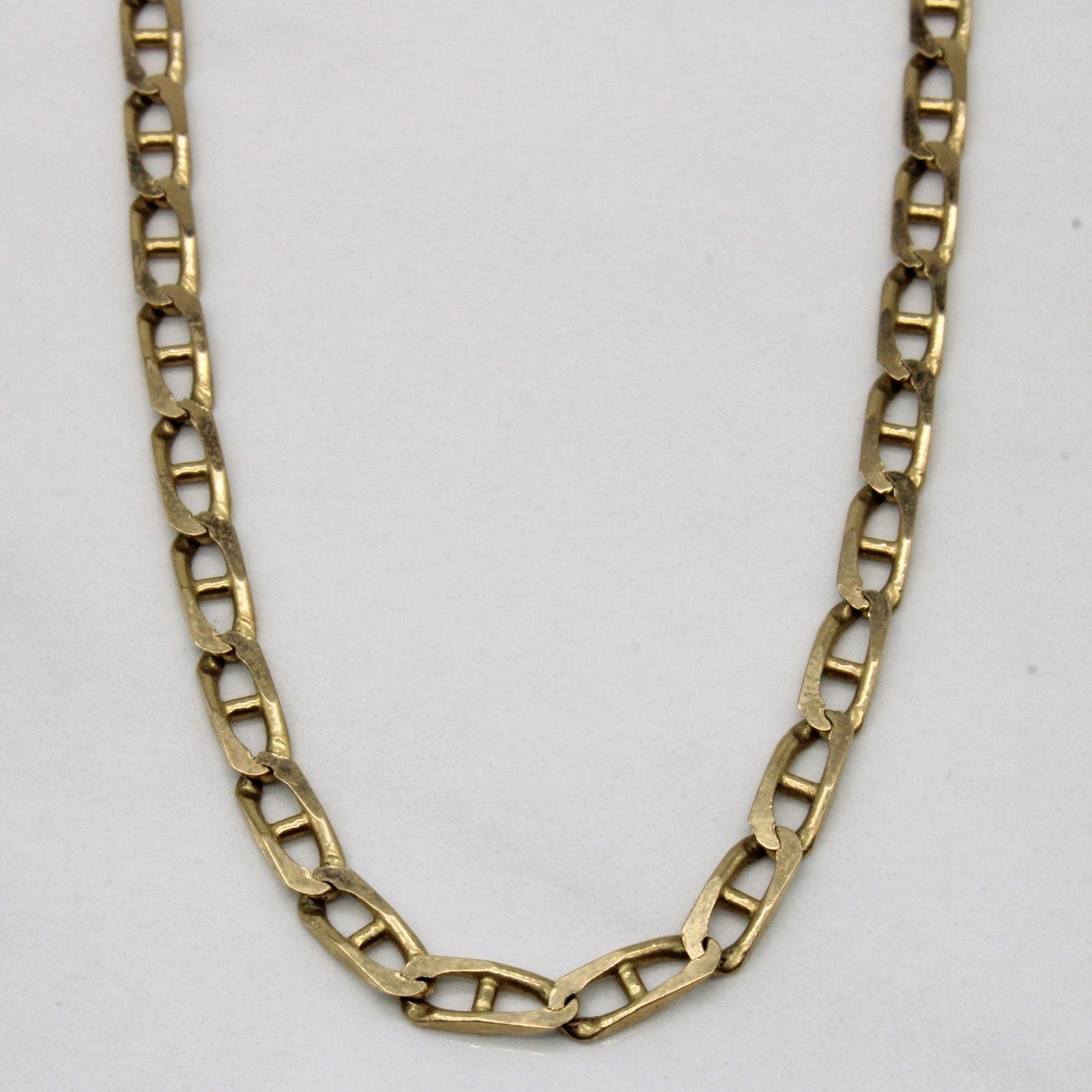 10k Yellow Gold Anchor Link Chain Necklace for Women - 20 Inch Solid Gold Rope Chain - Perfect for Layering, Everyday Wear & Gifts