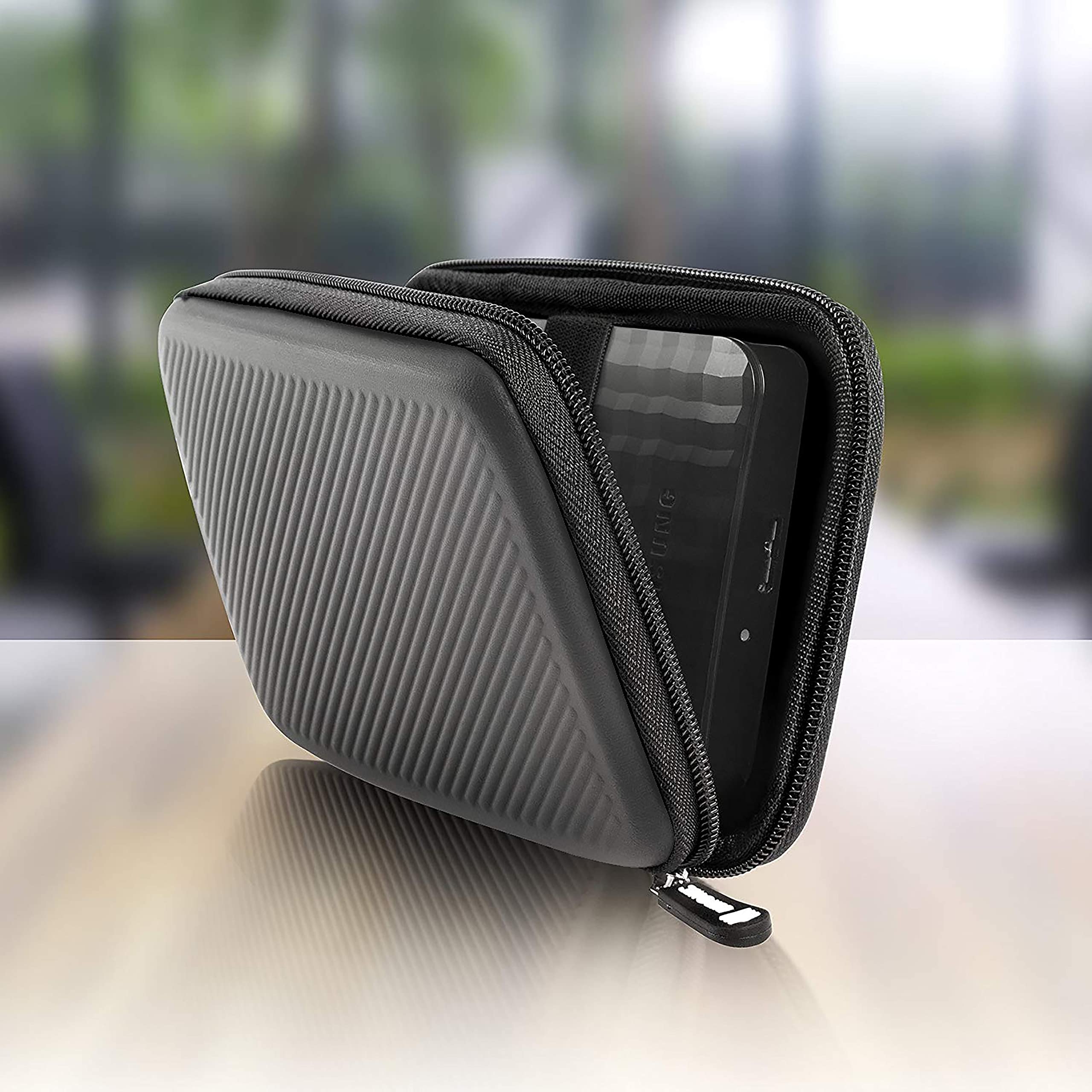 Duronic HDC2/GY Hard Drive Case - Portable EVA Protective Storage Pouch for External Hard Drives & Cables | Lightweight & Durable | Compatible with WD, Toshiba, Seagate, Samsung | Perfect for Travel, Office & Data Backup Protection