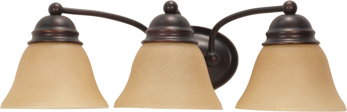 Nuvo Lighting 60 3127 Empire Collection 3-Light Energy Star Certified GU24 Bathroom Vanity Light - Mahogany Bronze Finish for Bathroom, Powder Room & Dressing Area Lighting