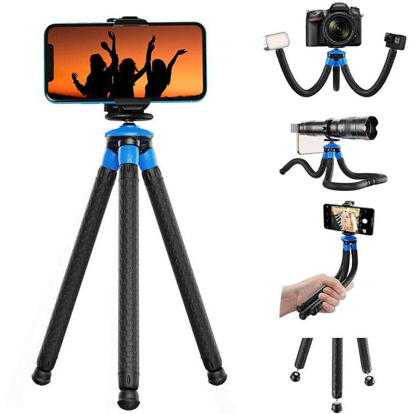Apexel Flexible Tripod with Detachable Mount APL-JJ07 - Portable Phone Tripod Stand for iPhone, Samsung, Camera, Vlogging, YouTube, Live Streaming & Photography