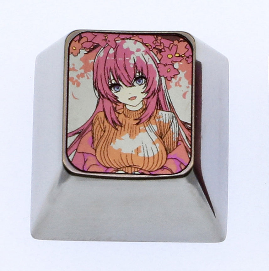 Custom 1U Titanium Alloy Keycap - Personalized Anime, Game & Novel Character Design - Durable Metal Decorative Keycap for Mechanical Keyboards - Perfect for Gaming, Typing & Collector Displays