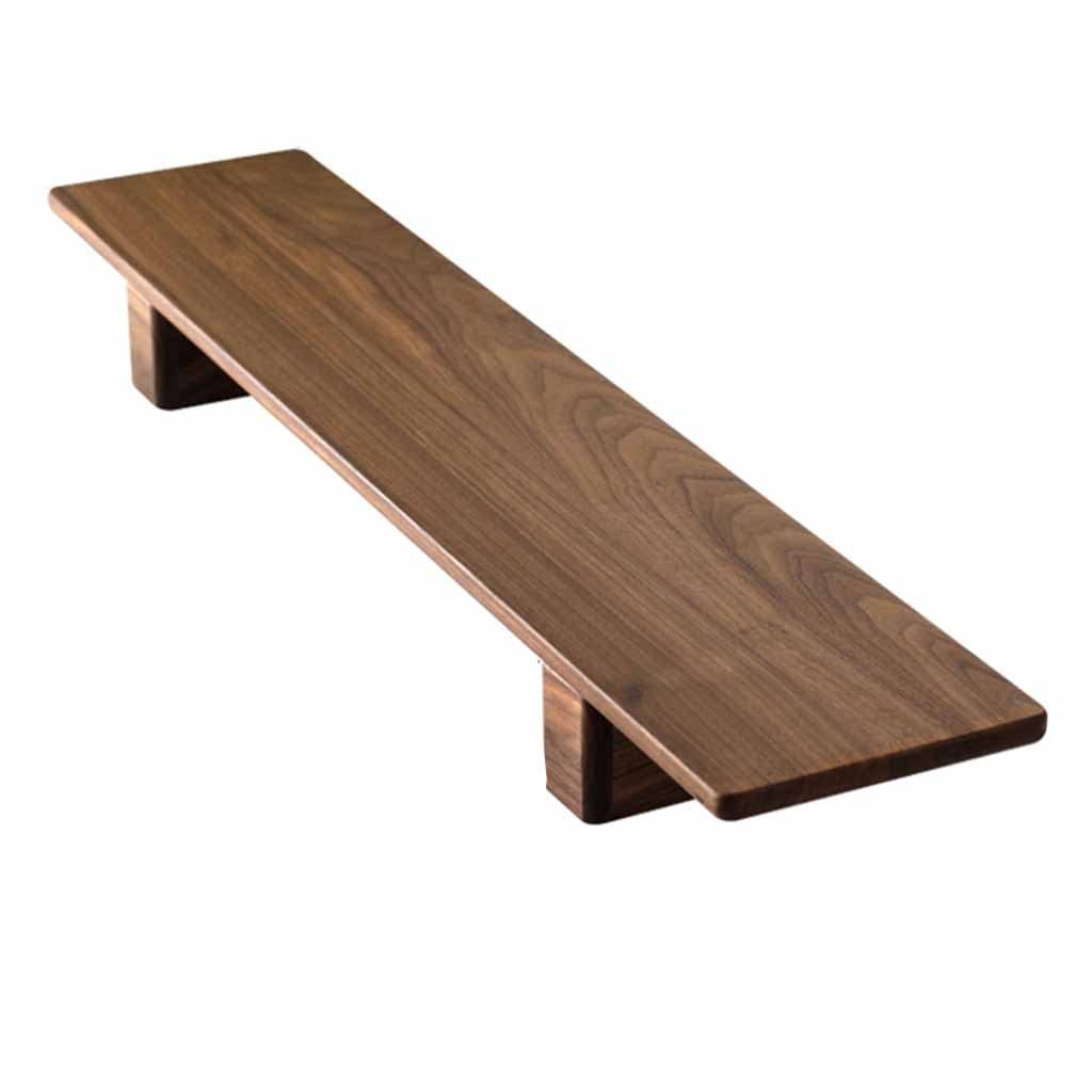 Adjustable Wood Monitor Stand Riser - Black Walnut Desktop Organizer (12