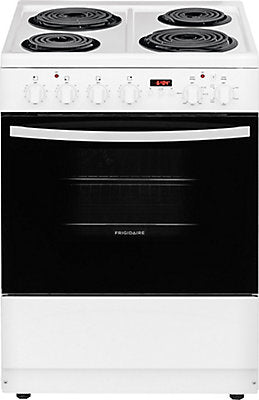 Frigidaire CFEF2411RW 24 Inch Freestanding Electric Range - White | Stainless Steel Oven with Convection Bake | Perfect for Small Kitchens & Apartments