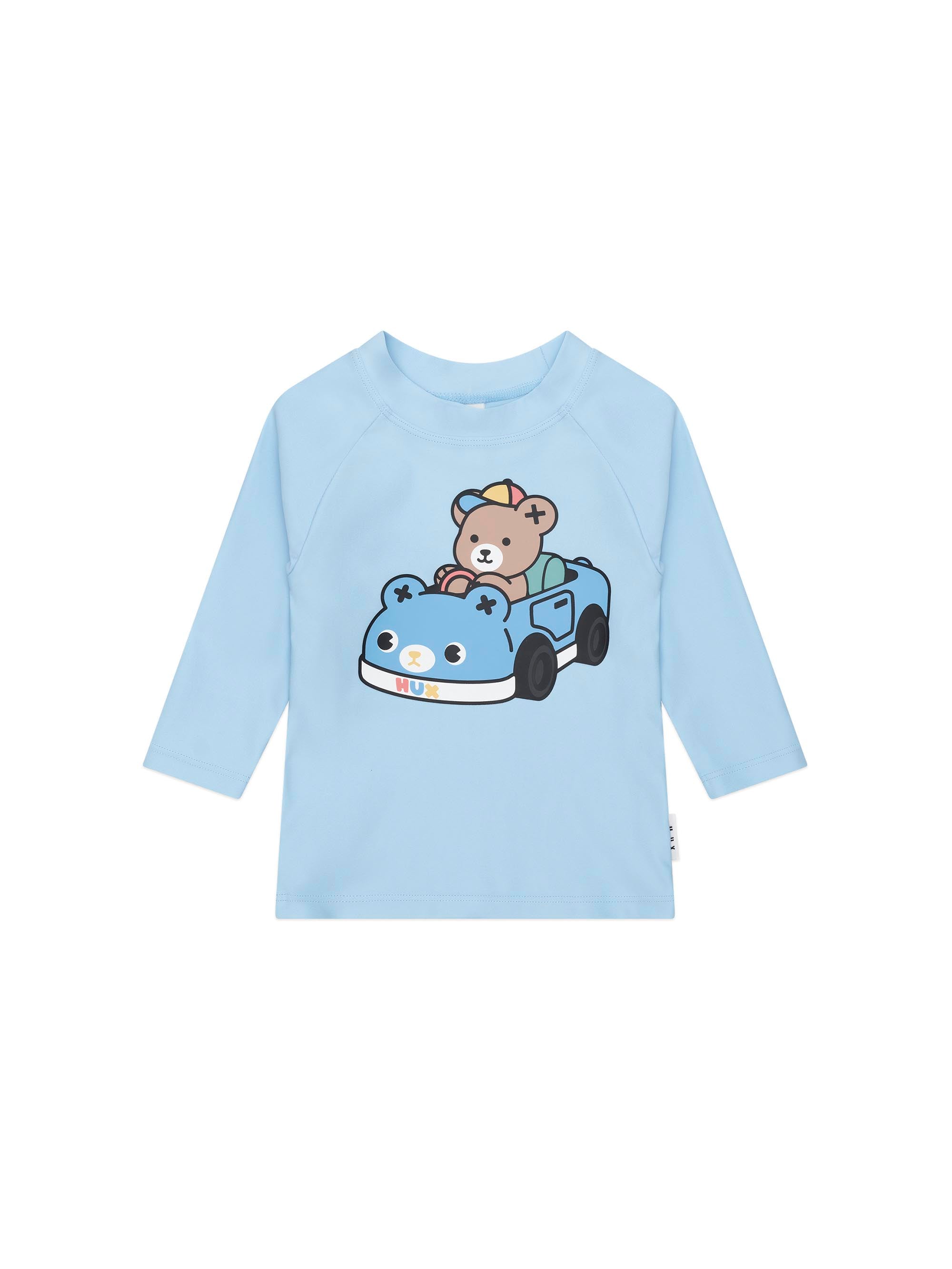 Hux Baby UV Protection Long Sleeve Rashguard for Kids - Sun Safe Swim Shirt for Beach, Pool & Outdoor Activities