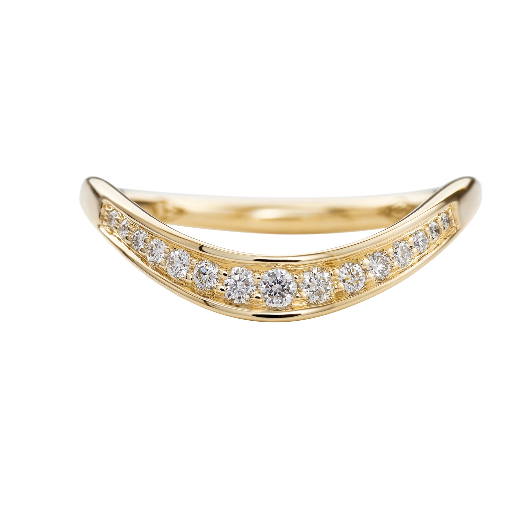 Exquisite Elliptic Curve Diamond Wedding Band for Women - 14K White Gold Bridal Ring for Engagement & Anniversary Gifts