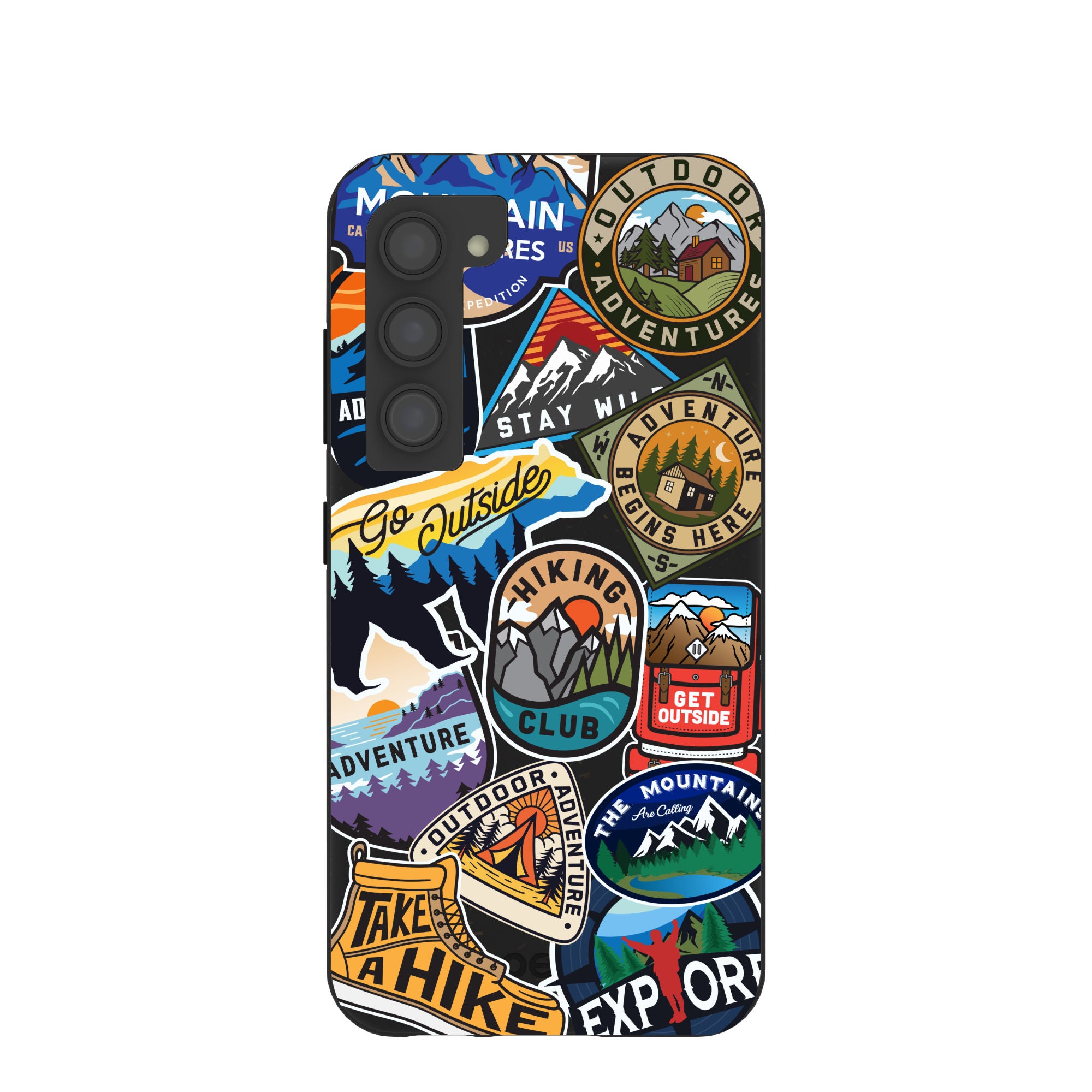 Premium Black Trail Stickers Samsung Galaxy S23 Case - Durable Protective Cover for Outdoor Adventures & Daily Use