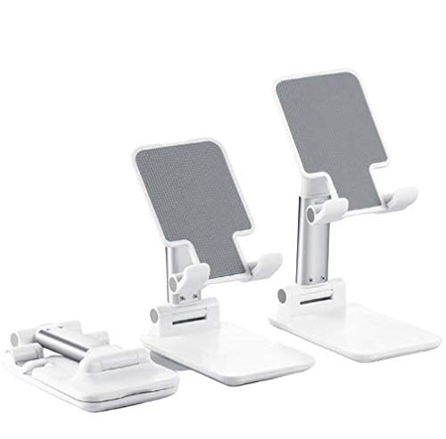 Lydia Foldable Portable Phone Stand Holder - Adjustable Universal Mobile Cell Smartphone & Tablet Stand - Compatible with iPhone, Samsung, iPad (White) | Perfect for Desk, Office, Bedside, Kitchen & Travel Use