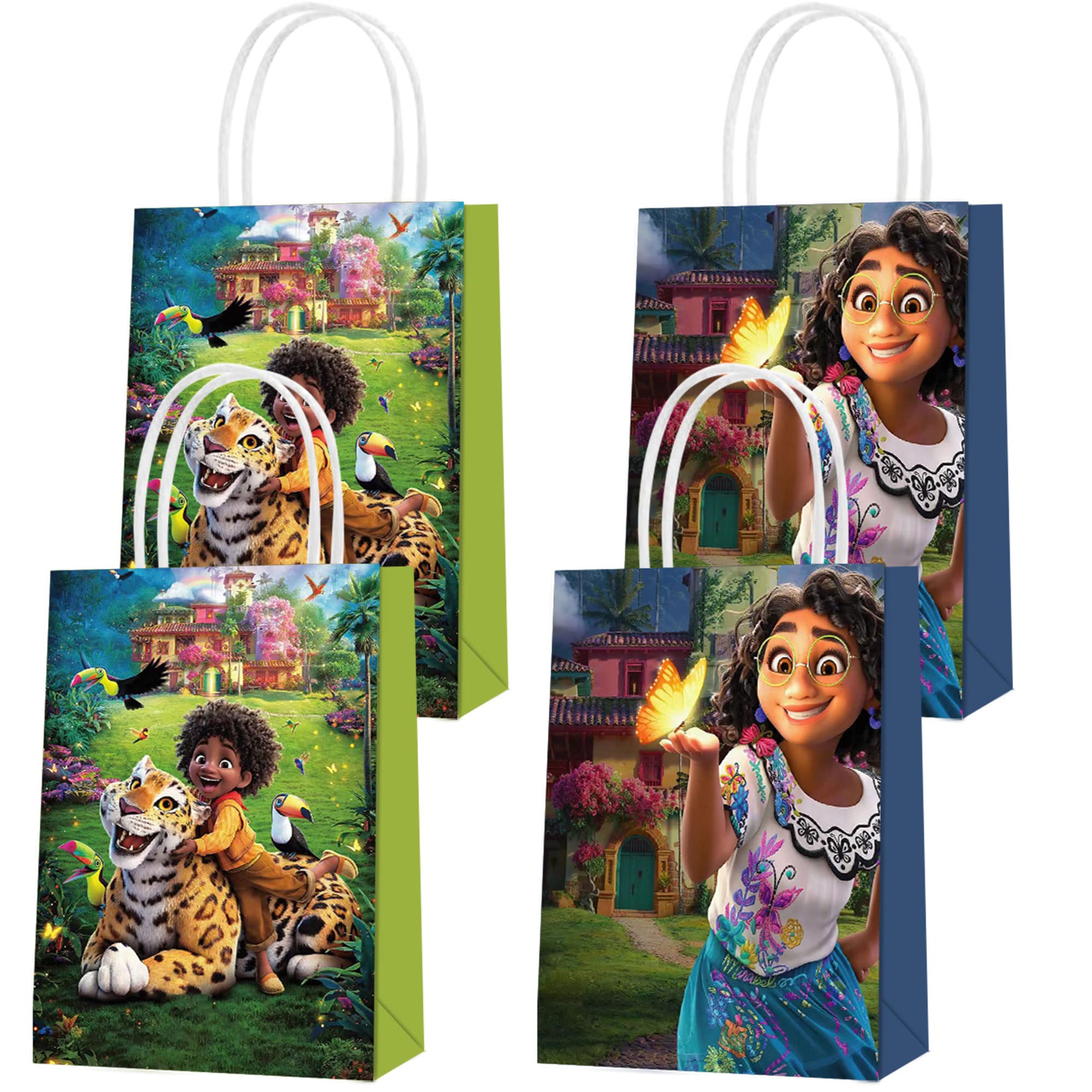16 Pcs Encanto Party Favor Bags - 2 Styles Themed Gift Bags for Birthday Party Decorations, Kids & Adults Goodie Bags for Candy, Toys & Party Supplies | Perfect for Encanto Movie Theme Birthday, Baby Shower & Disney Party Favors