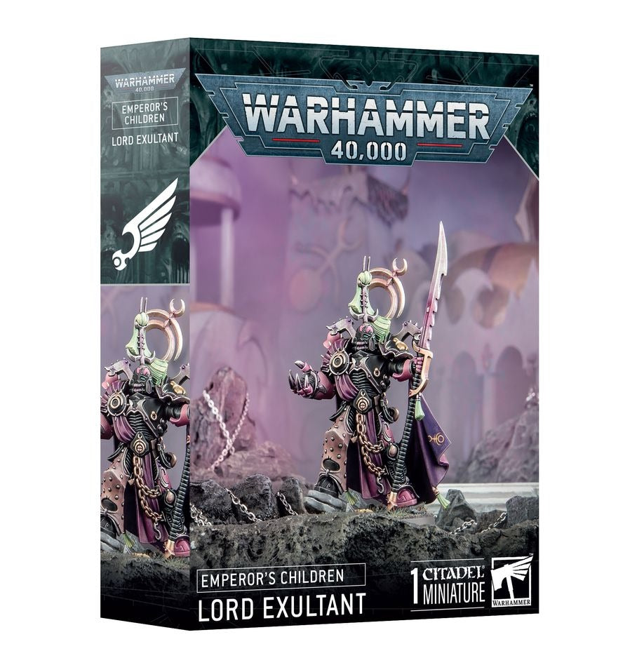 Warhammer 40K Emperor's Children Lord Exultant Chaos Space Marine Miniature - Tabletop Wargaming & Collectible Figurine for Warhammer 40,000 Fans