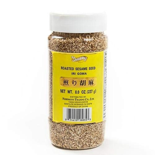 Premium Roasted White Sesame Seeds (Iri Goma) - 8 Oz (Pack of 4) by Shirakiku - Perfect for Asian Cooking, Baking & Salad Toppings