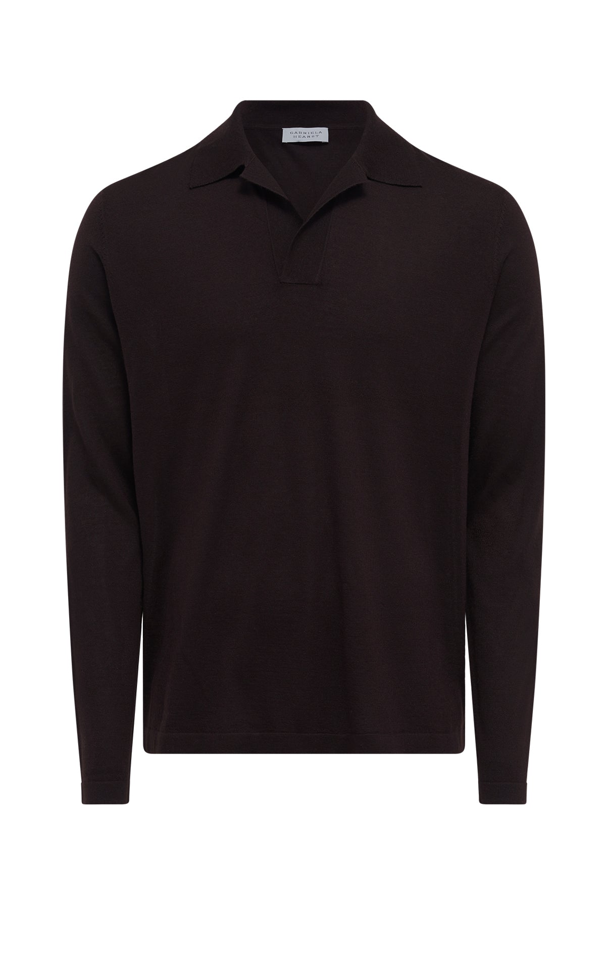 Frome Knit Long Sleeve Polo Shirt for Men - Soft Chocolate Cashmere Blend - Comfortable Business Casual & Office Wear