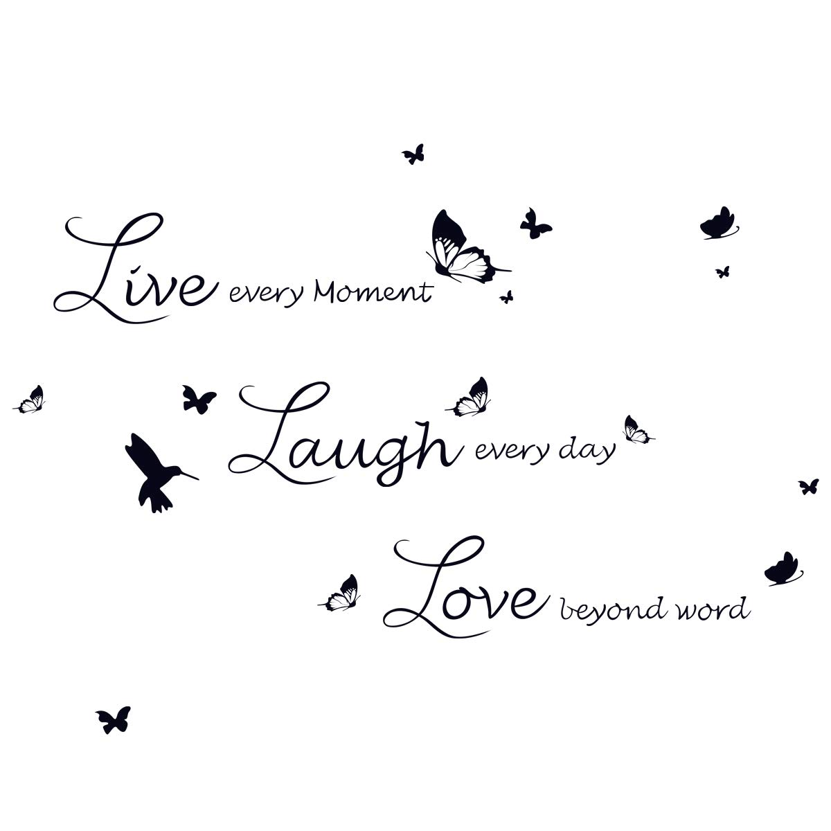 Live Laugh Love Wall Decals - Family Quote Stickers for Bedroom & Living Room