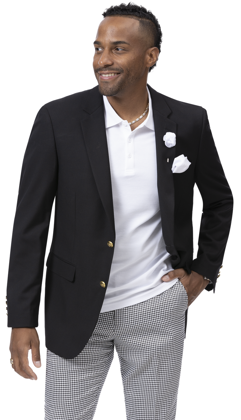 EJ Samuel Black Blazer J170 - Premium Men's Formal Suit Jacket for Business, Weddings & Special Occasions