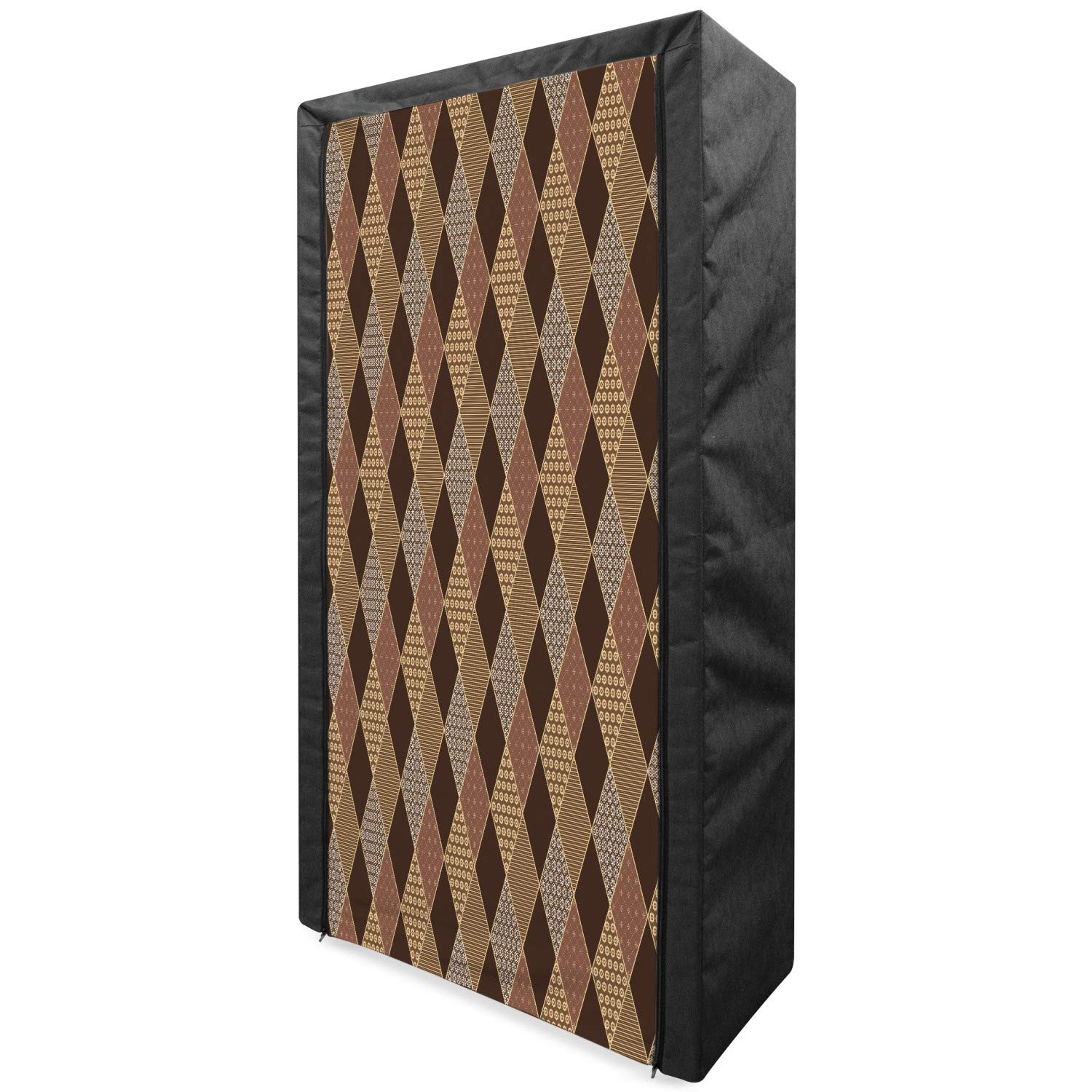 Ambesonne Portable Fabric Wardrobe Closet Organizer with Shelves - 33.5