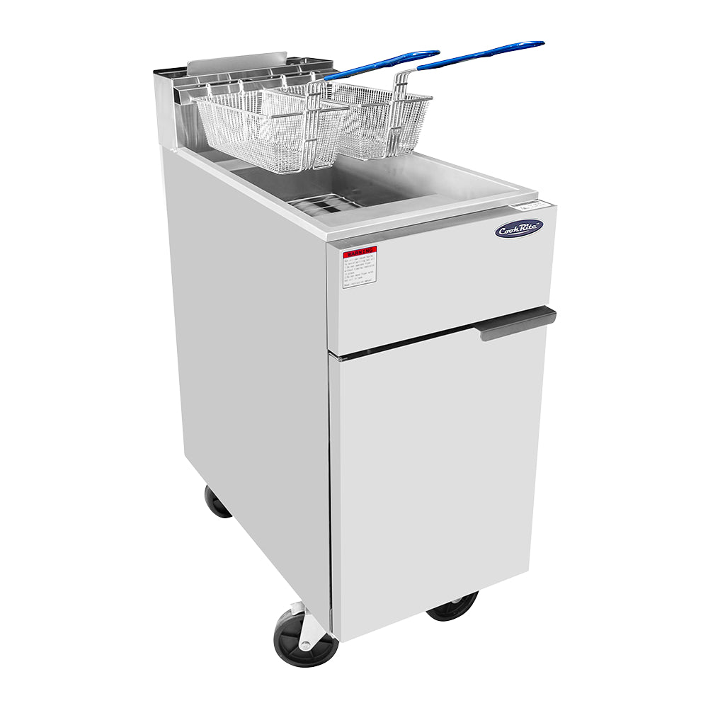 Atosa ATFS 50 50 Lb. Commercial Gas Deep Fryer - 136,000 BTU Heavy Duty Restaurant Equipment for Fast Food & Catering Businesses