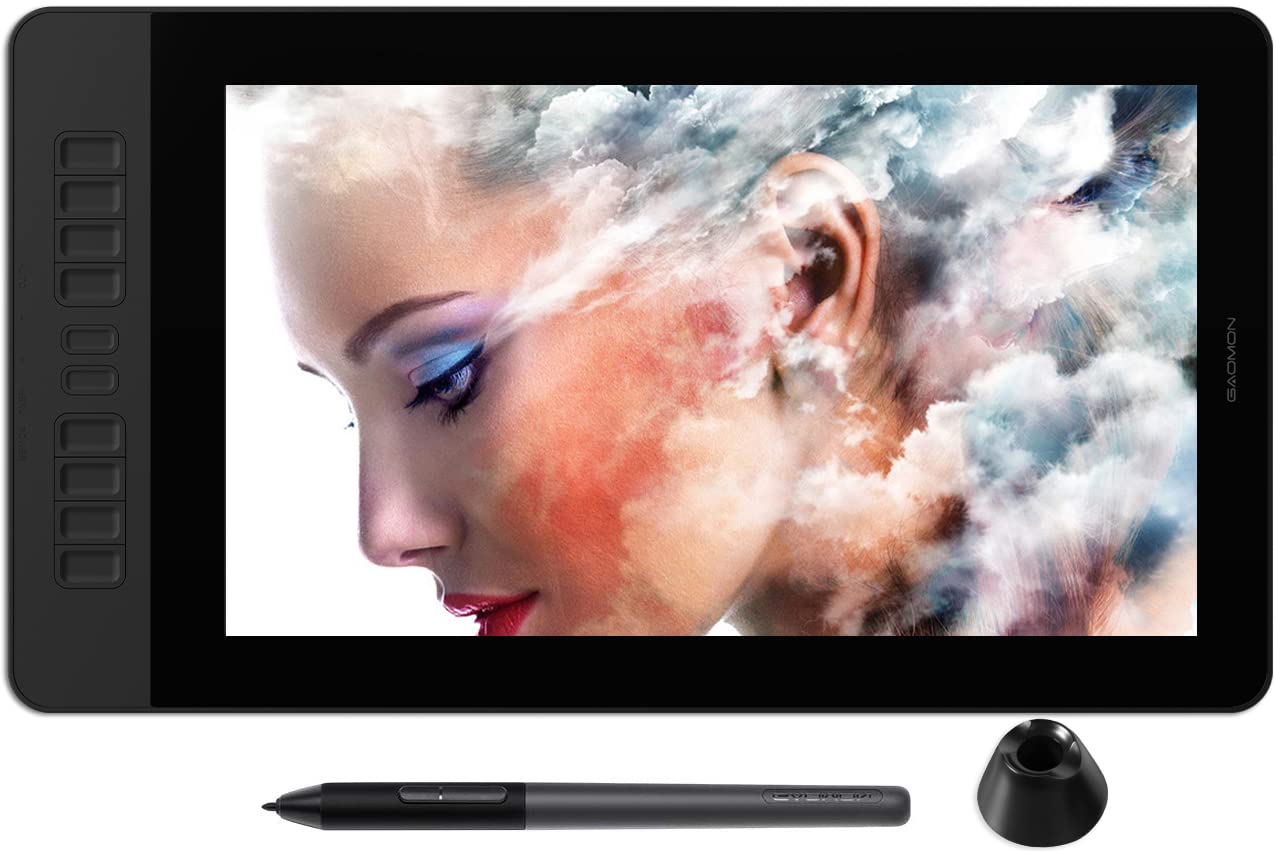 GAOMON PD1561 15.6 Inch Drawing Tablet with HD Screen - Tilt-Support Battery-Free Stylus (8192 Pressure Levels), 10 Customizable Shortcut Keys & Adjustable Stand | Perfect for Digital Art, Animation, Photo Editing & Graphic Design
