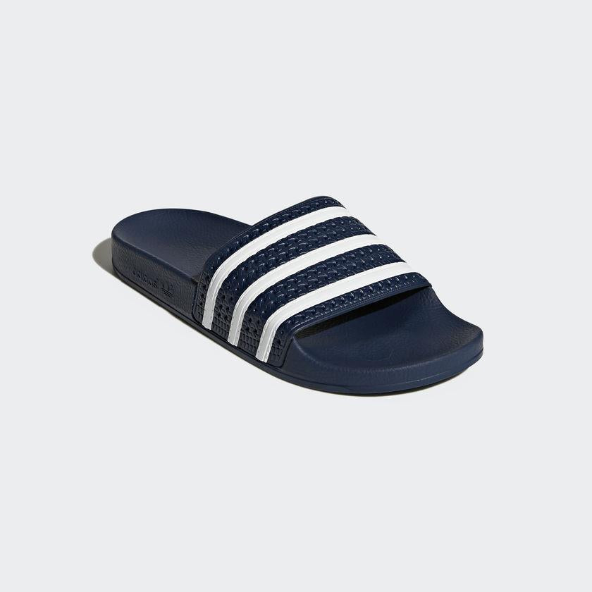 Adilette Comfort Slides for Men & Women - Adi Blue & White Colorway | Lightweight & Cushioned Pool Slides, Shower Sandals, Lounge Slippers for Home, Beach & Gym