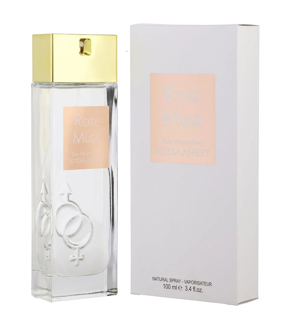 Alyssa Ashley Rose Musk Eau De Parfum 100ml for Women & Men - Floral Fragrance Spray for Date Night, Special Occasions & Daily Wear