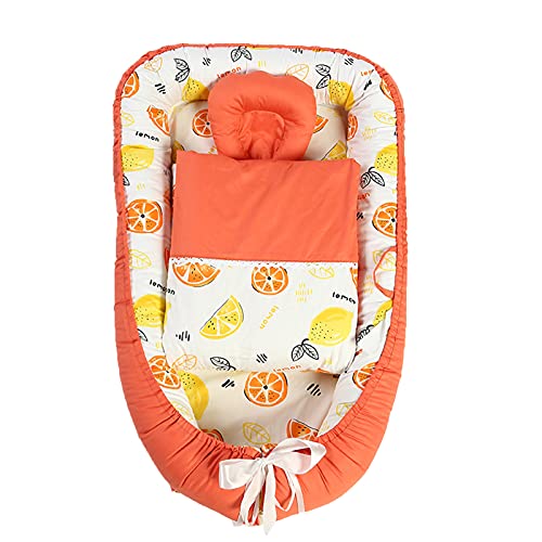 Portable Baby Lounger - Detachable & Foldable Cotton Infant Nest, Washable Co-Sleeping Bed & Crib Bassinet with Pillow for Newborns, Boys & Girls | Perfect for Nursery, Travel & Safe Co-Sleeping