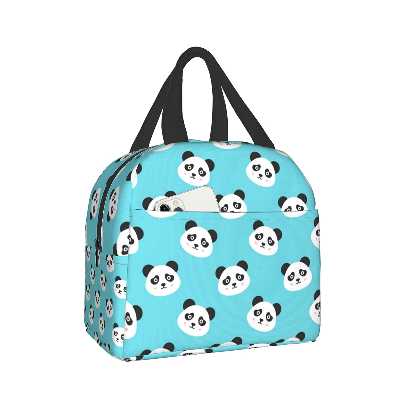 Insulated Panda Lunch Bag for Women & Men - Cute Cartoon Tote Lunch Box for Office, School, Picnic & Beach - BPA-Free Thermal Food Container for Work & Outdoor Activities