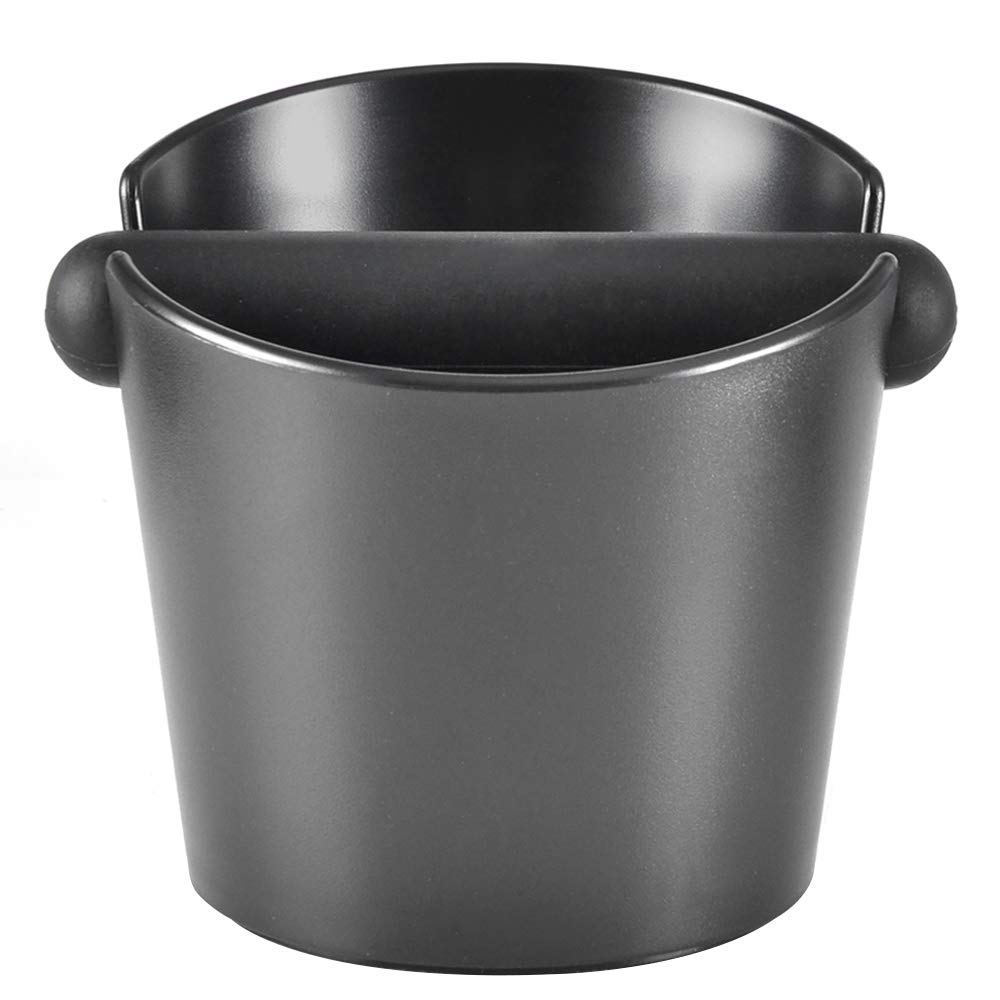 CAFEMASY Espresso Coffee Knock Box - Compact Barista ABS Coffee Grounds Bin with Detachable Knock Bar for Easy Waste Disposal - Perfect for Home & Professional Espresso Machines (Black)