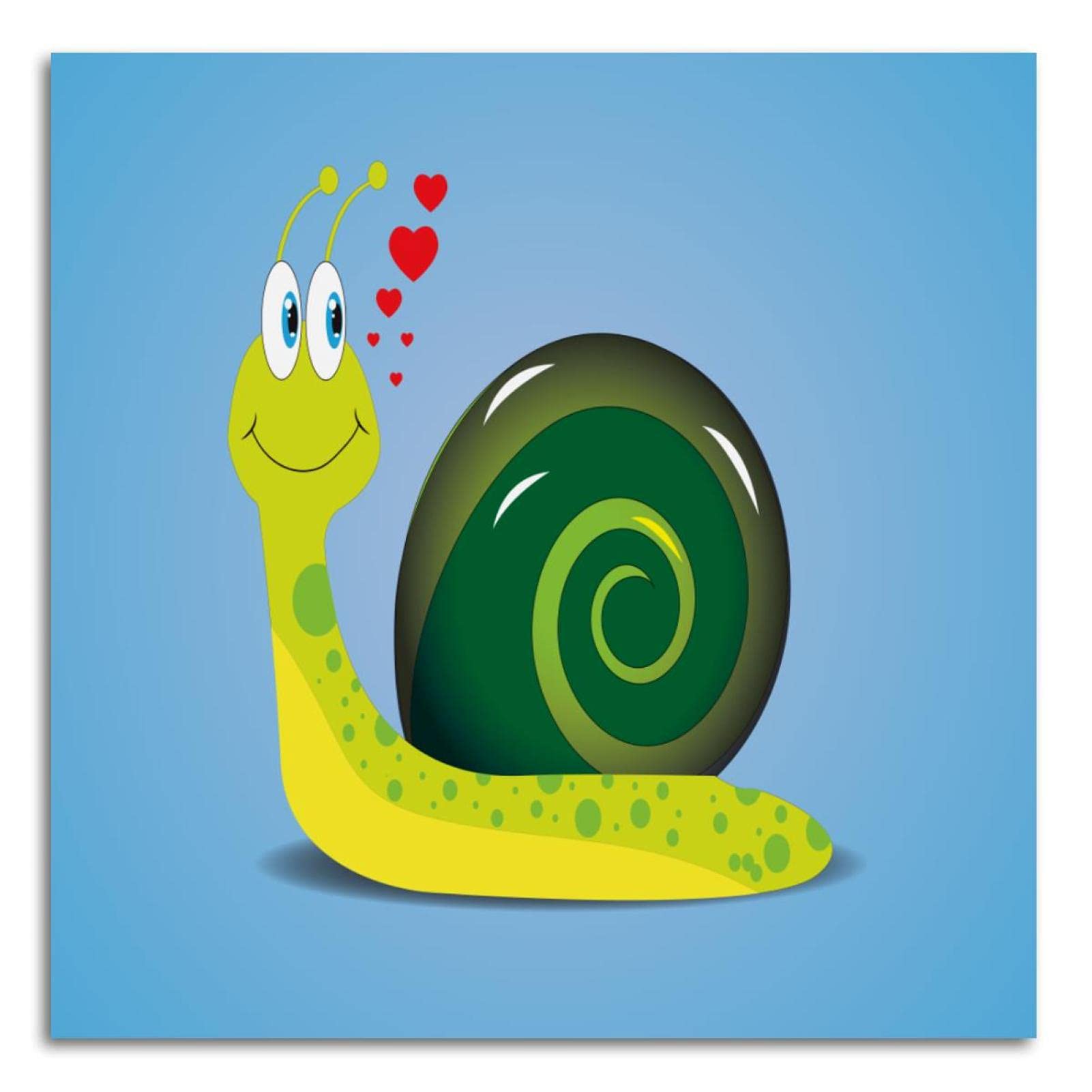 Anna Cowper Snail Canvas Wall Art - Modern Frameless Decor for Bathroom, Kitchen & Bedroom - 24x24 Inch