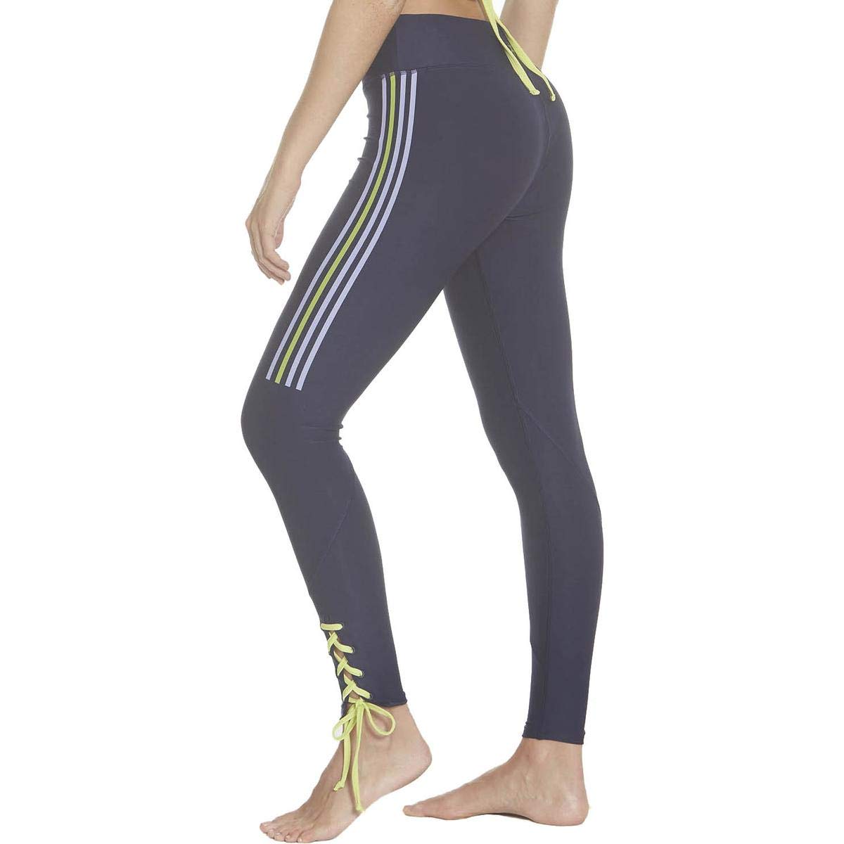 Splendid Women's Striped Lace-Up Quick-Dry Activewear Leggings - Perfect for Yoga, Running & Gym Workouts