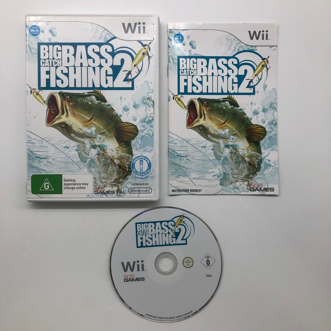 Big Catch Bass Fishing 2 - Nintendo Wii Game with Manual (PAL Version) - Fun Family Fishing Adventure for Kids & Adults - Perfect for Game Nights & Outdoor Enthusiasts