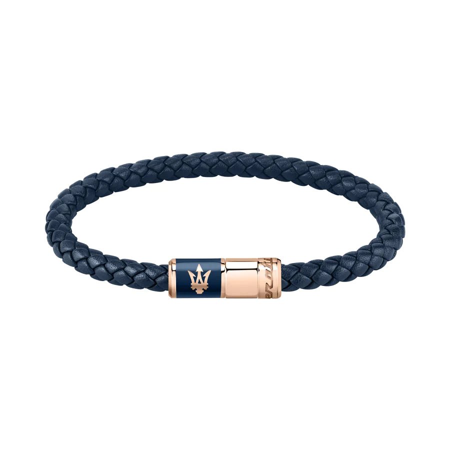 Maserati Blue Braided Bracelet for Men & Women - Stylish Italian Luxury Accessory for Casual & Formal Wear