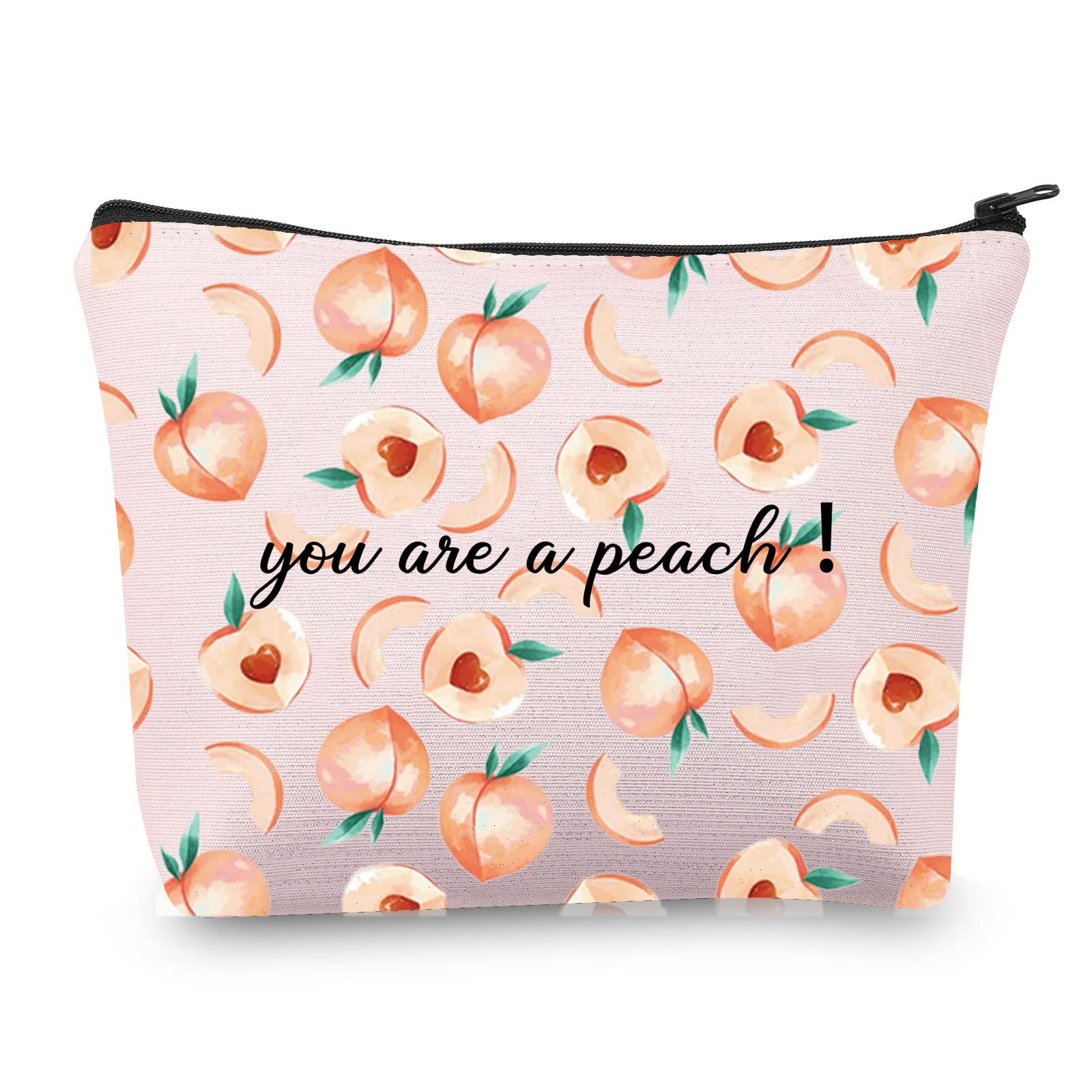 MEIKIUP Peach Travel Cosmetic Bag - Cute Fruit Shaped Toiletry Organizer Pouch for Women, Perfect Summer Beach Makeup Bag & Peach Lover Gift (Peach Design) - Ideal for Travel, Vacation, Gym & Daily Use