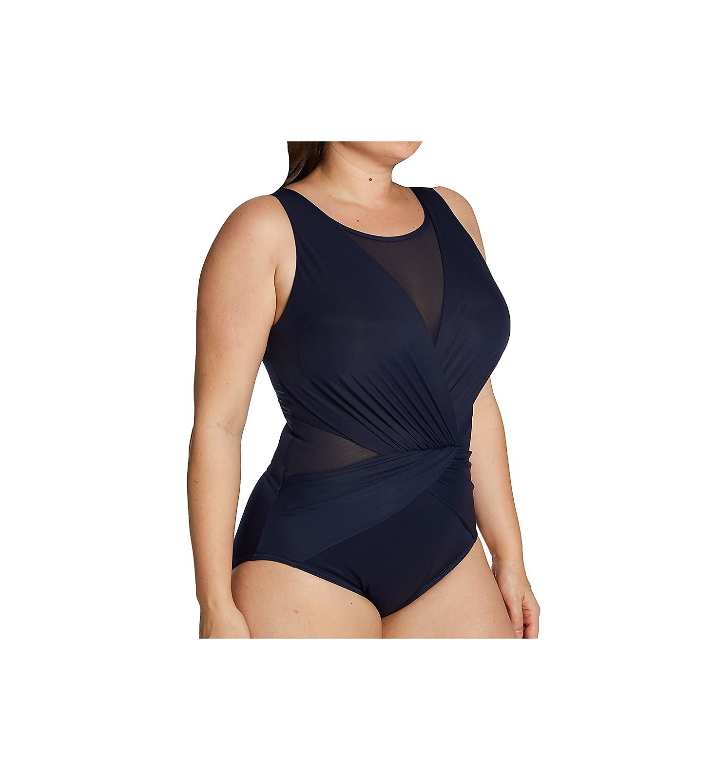 Miraclesuit Women's Plus Size One Piece Swimsuit - Tummy Control High Neck Bathing Suit with Soft Cup for Shapewear & Swimwear | Perfect for Beach Vacation, Pool Party & Water Aerobics