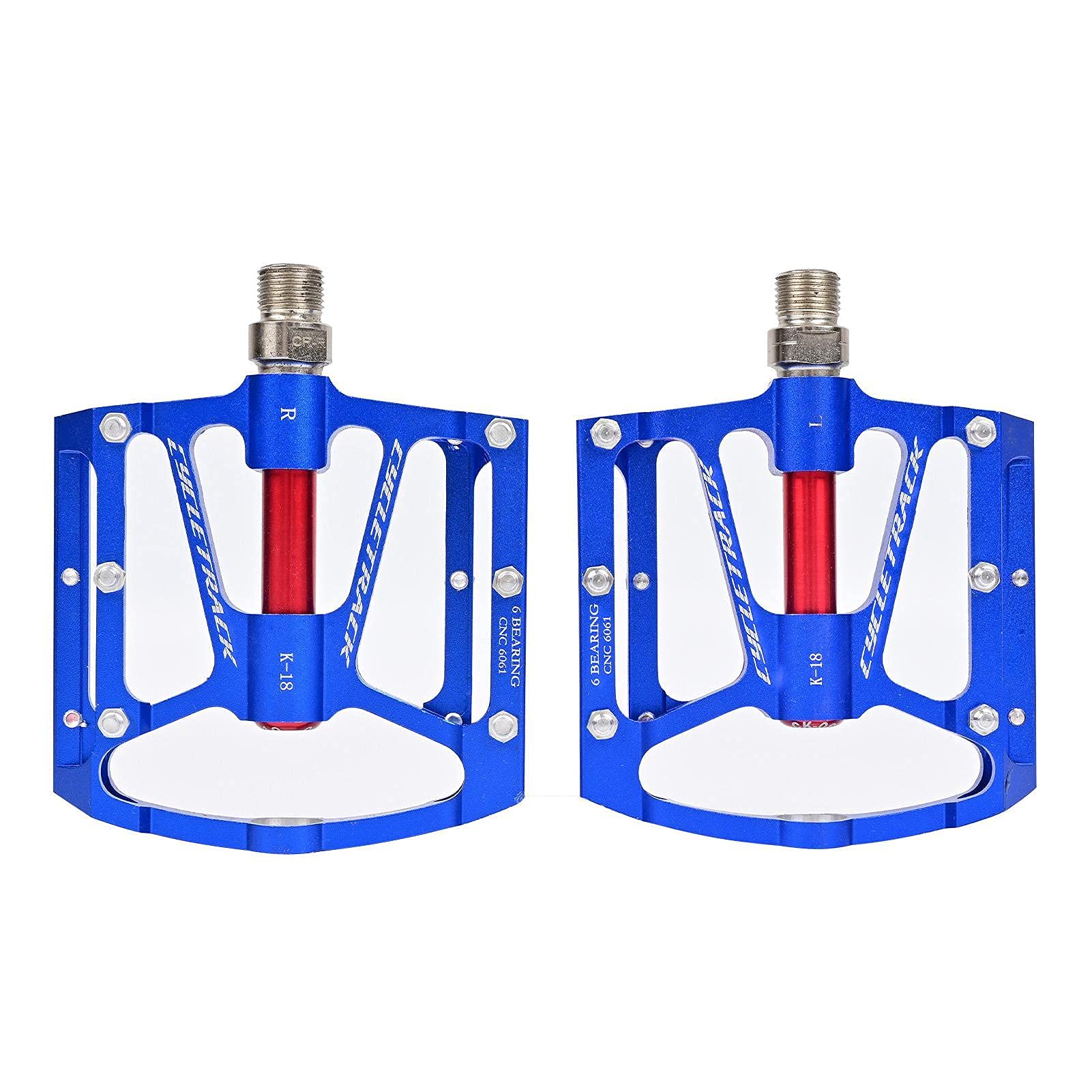 TOYUN Ultralight Aluminum Alloy Bike Pedals - Road & Mountain Bicycle Bearings Pedals for Smooth Riding - Blue | Cycling Accessories for Commuting, Training & Outdoor Adventures
